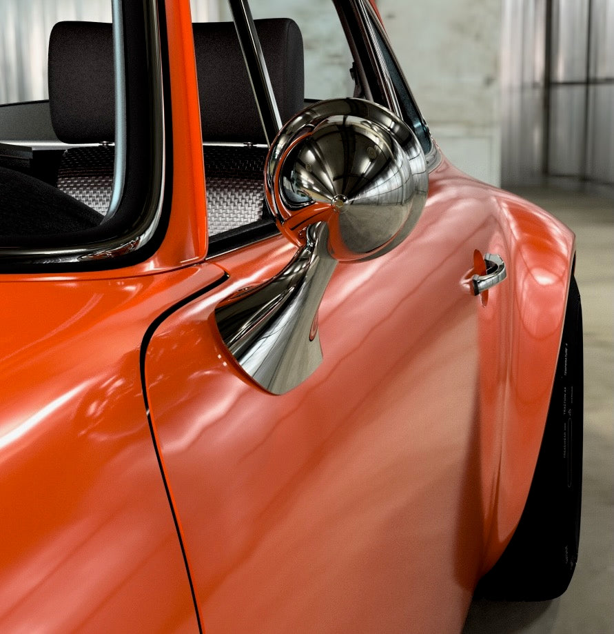 NEW! Achtung Kraft Aero Bullet Mirror // Flag Mount // From 1975 thru 1998 Porsche 911