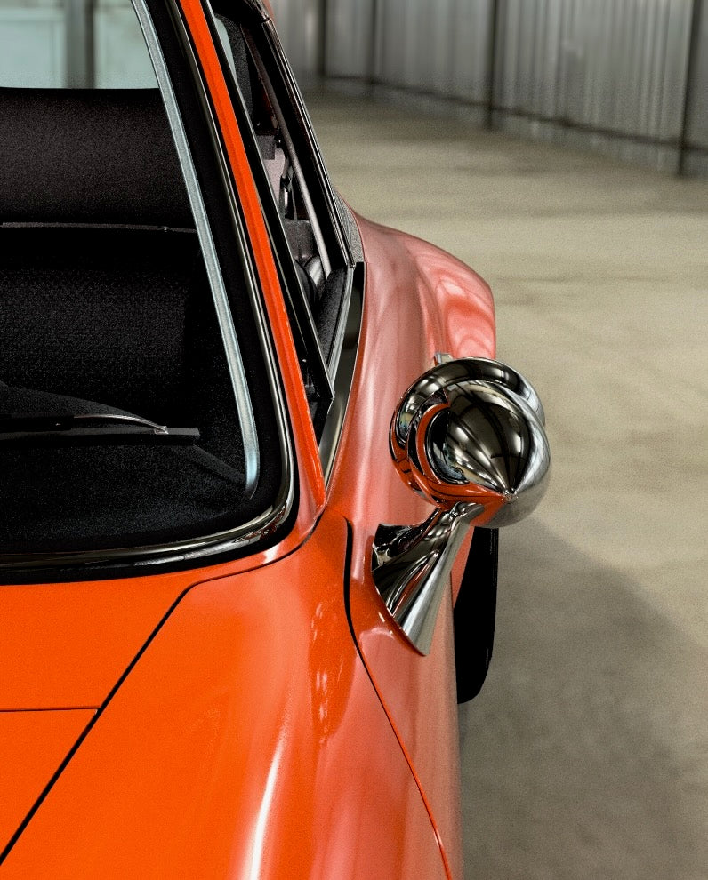 NEW! Achtung Kraft Aero Bullet Mirror // Flag Mount // From 1975 thru 1998 Porsche 911