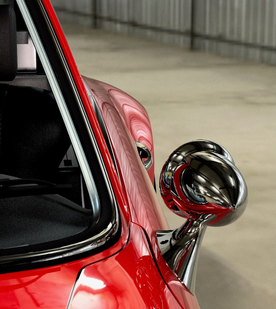 NEW! Achtung Kraft Aero Bullet Mirror // Flag Mount // From 1975 thru 1998 Porsche 911