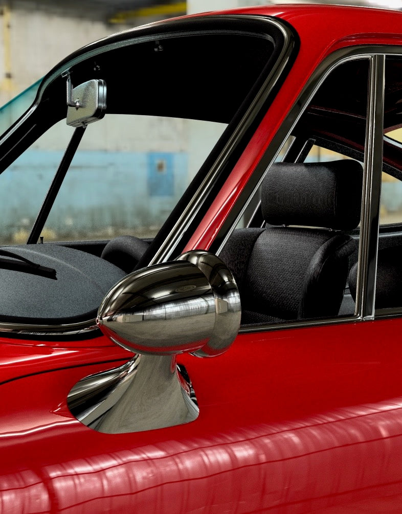 NEW! Achtung Kraft Aero Bullet Mirror // Flag Mount // From 1975 thru 1998 Porsche 911