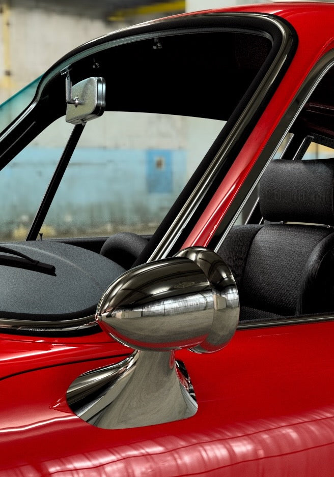 NEW! Achtung Kraft Aero Bullet Mirror // Flag Mount // From 1975 thru 1998 Porsche 911