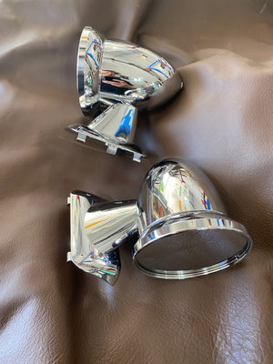 Pair of Chrome Plated Bullet Mirrors - Mounts to fit 911s 1965-1988