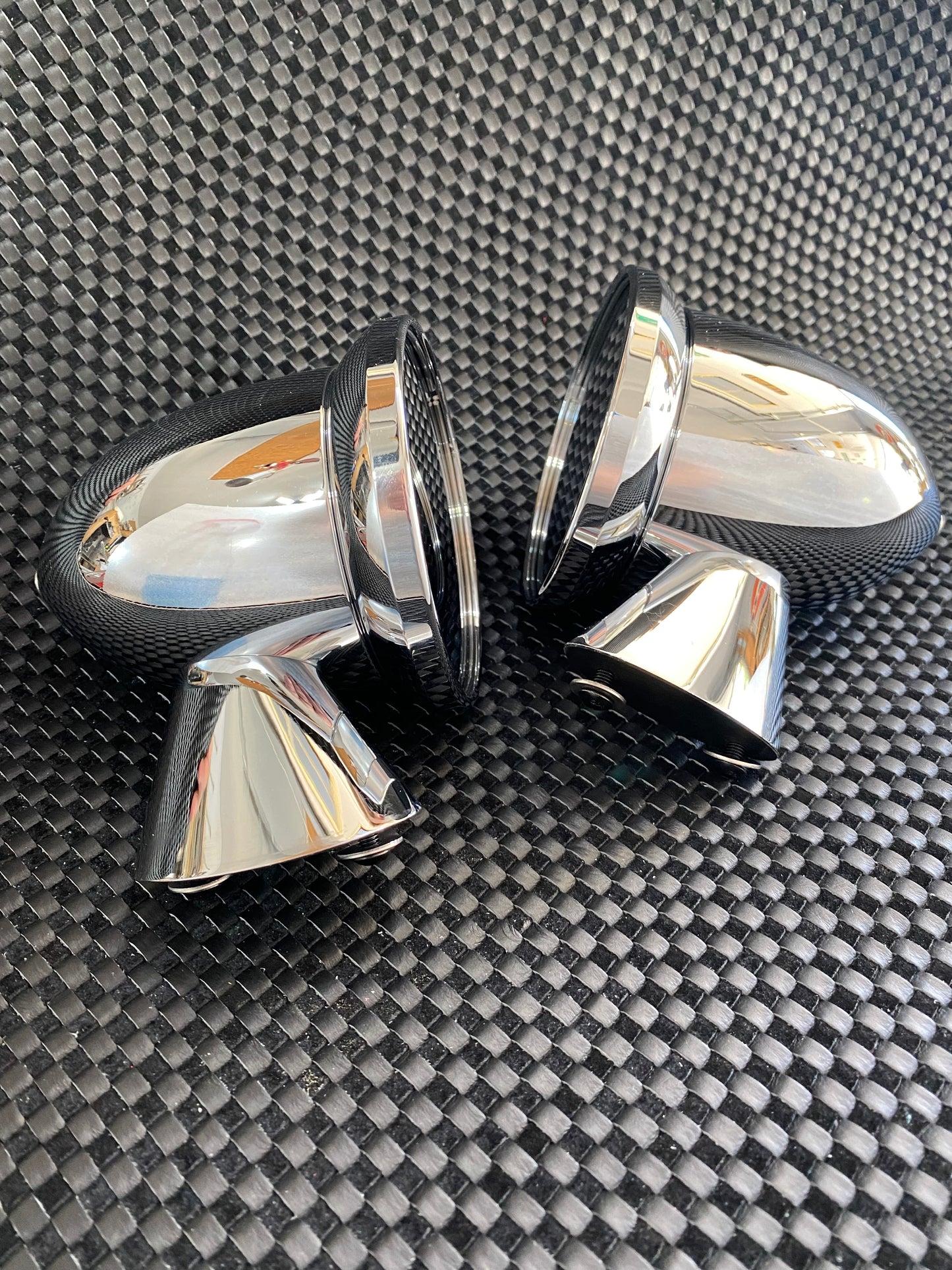 Pair of Chrome Plated Bullet Mirrors - Mounts to fit 911s 1965-1988