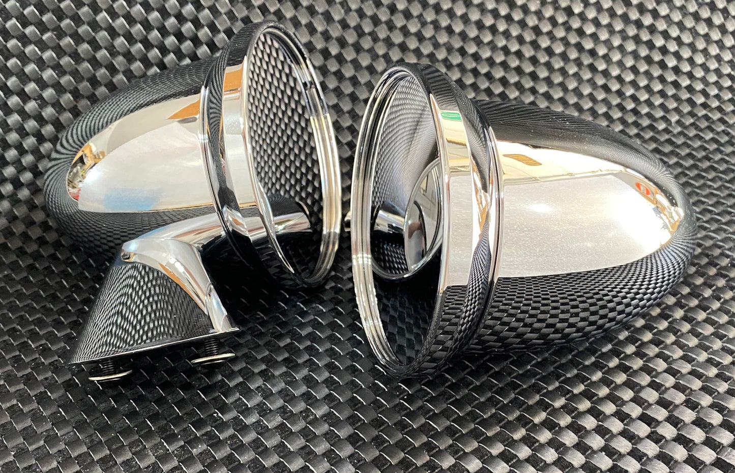 Pair of Chrome Plated Bullet Mirrors - Mounts to fit 911s 1965-1988