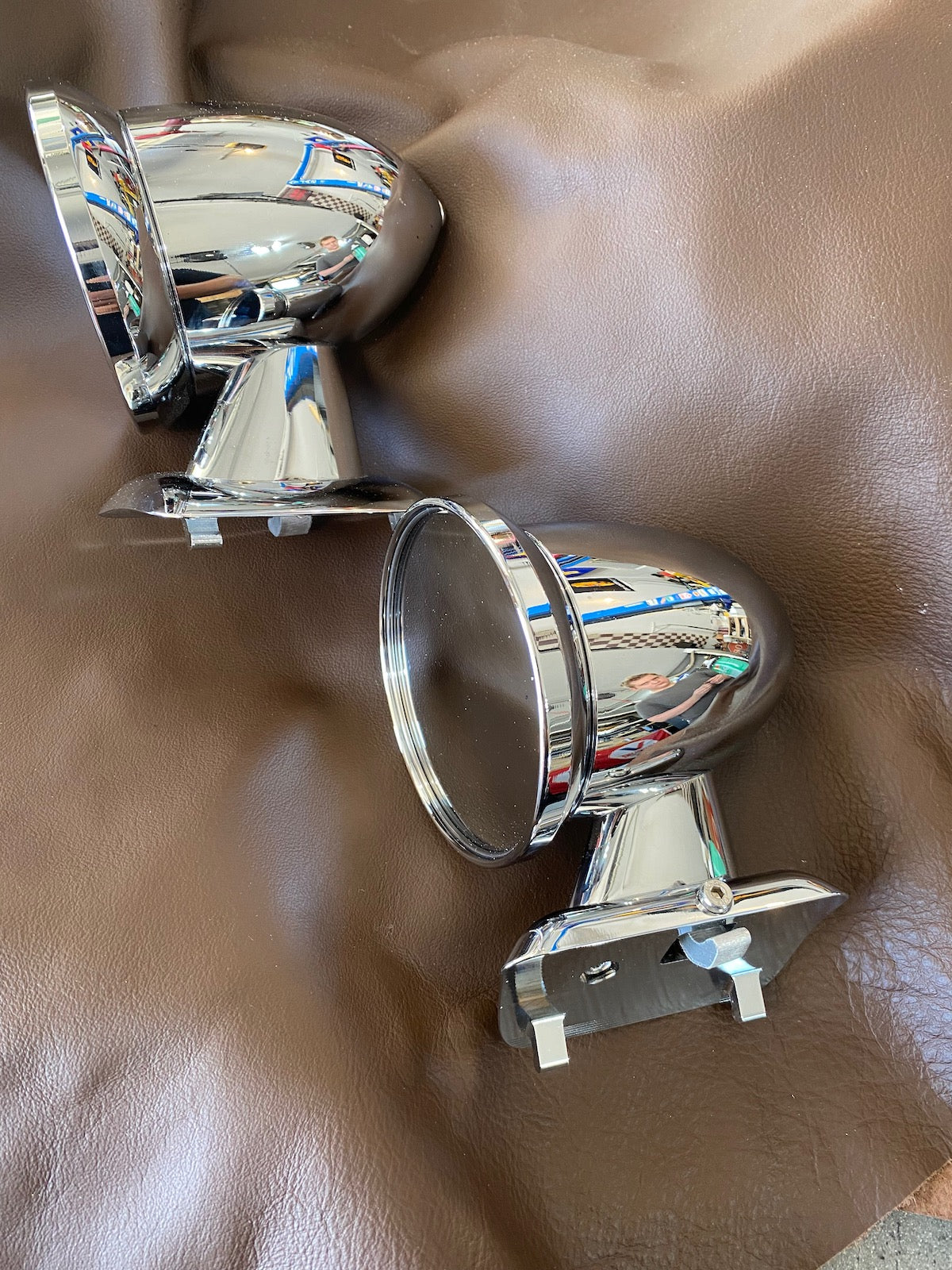 Pair of Chrome Plated Bullet Mirrors - Mounts to fit 911s 1965-1988